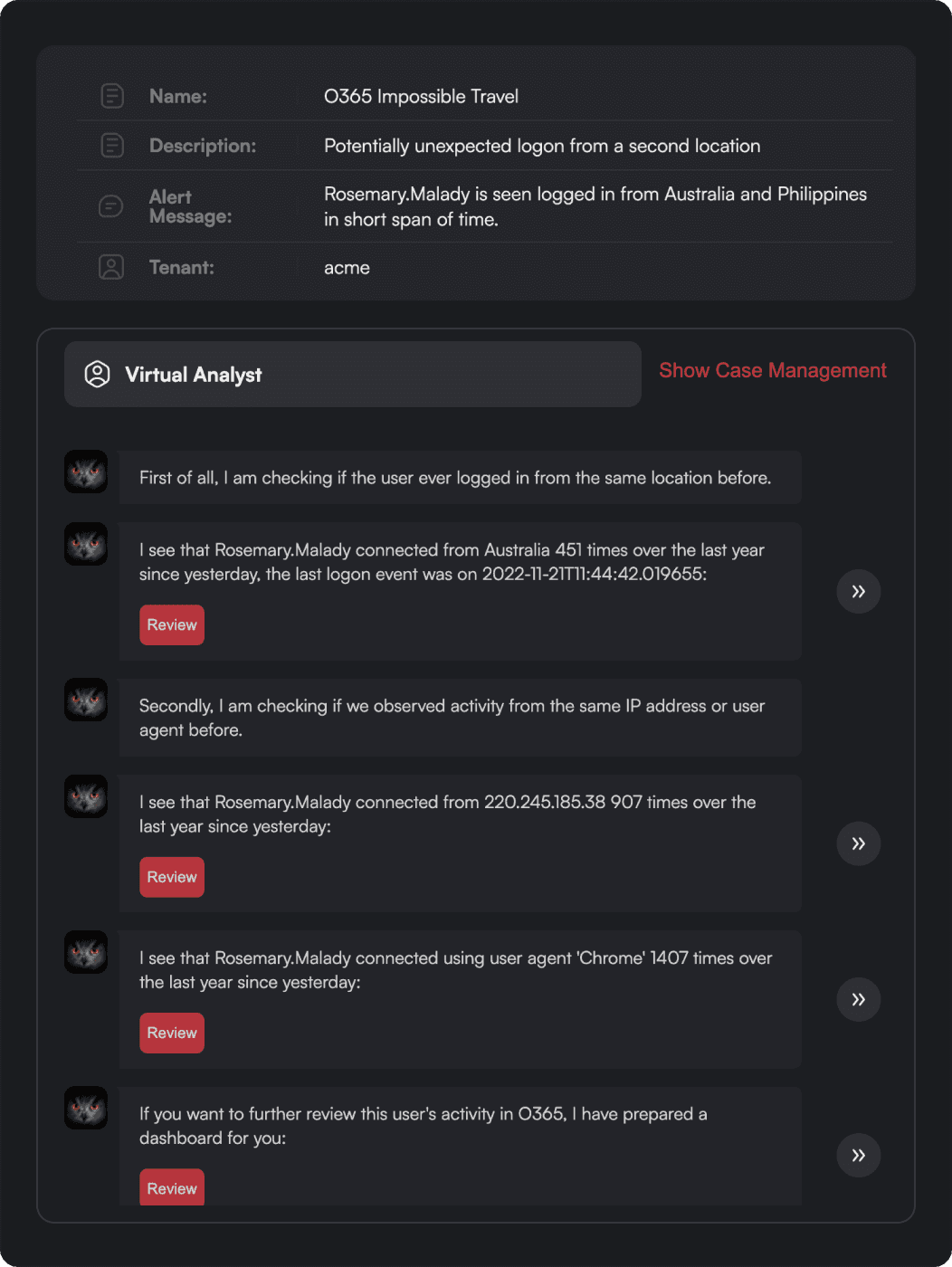 Quick escalations